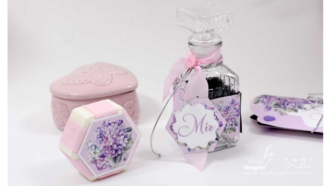 Trusou botez cu hortensii mov si verzi Hydrangea 16